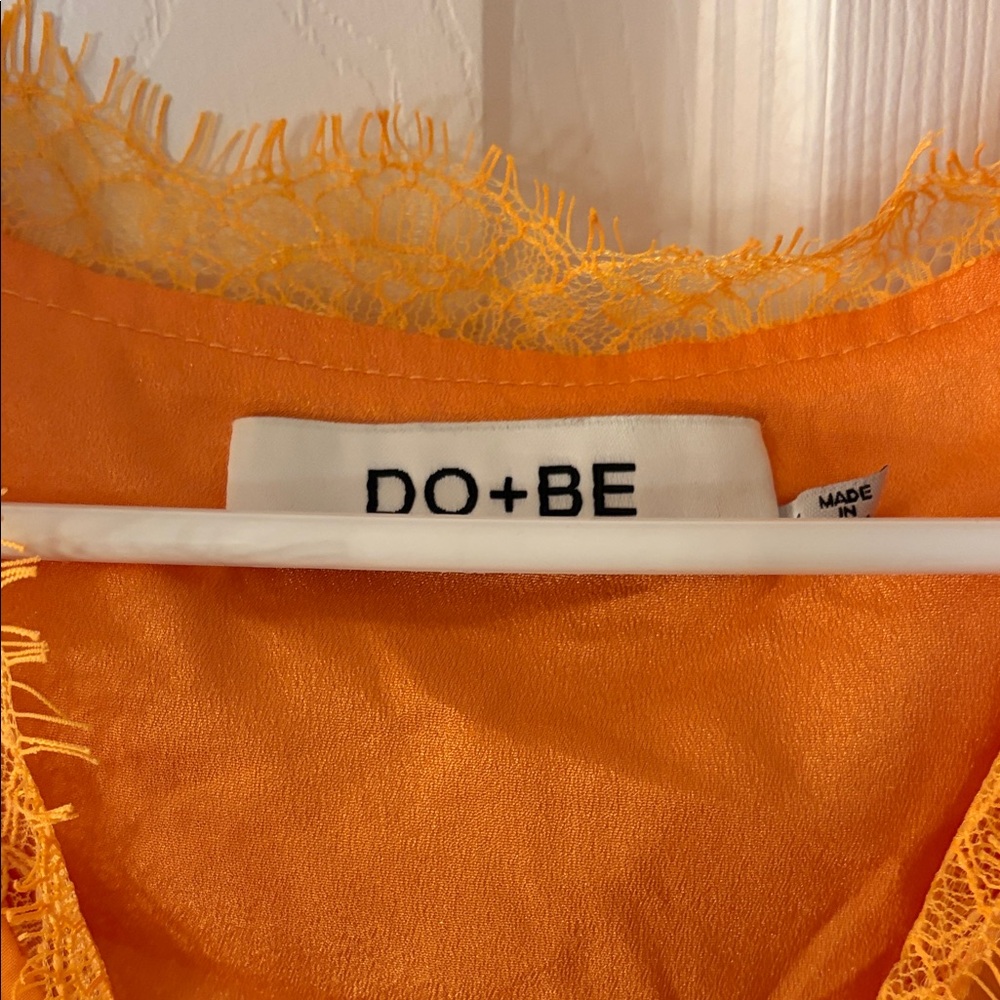 DO+BE Women's Vibrant Orange Striped Blouse - Picture 2 of 7